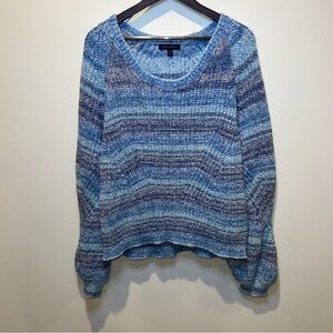 SOLD Banana Republic Blue Ombré/Stripe Cotton Heavy Knit Sweater Women’s XL
